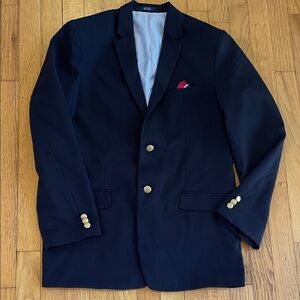 Classic Navy Blazer with Gold Accents